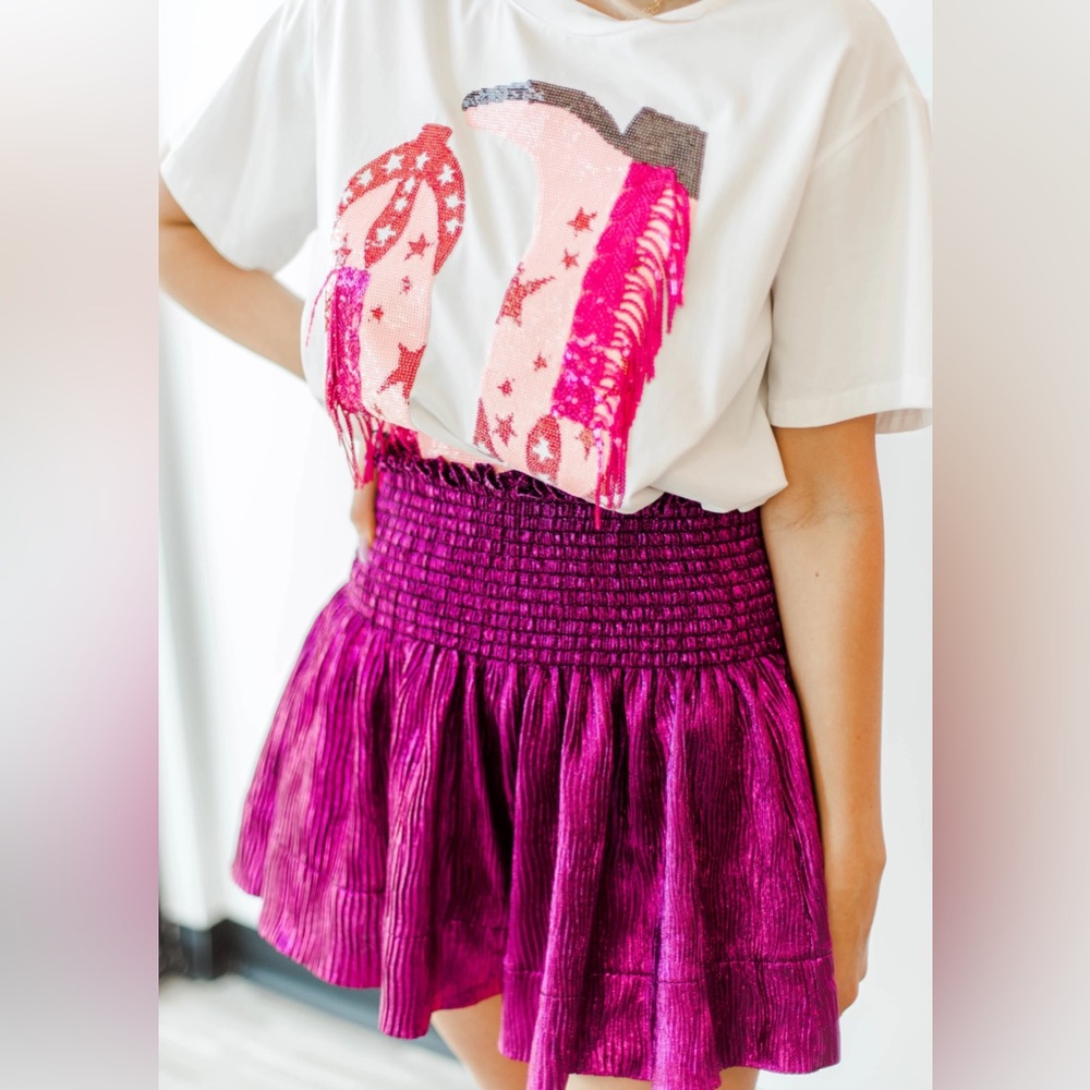 Pink Wavy Shorts